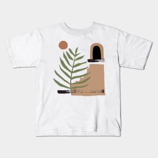 Minimal Modern  Abstract Shapes  Warm Tones  Design Kids T-Shirt